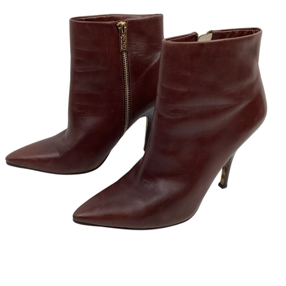 Kors Michael Kors Womens 9.5M Leather Pointed Toe Ankle Boots Brown